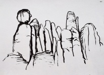 Adrpach, erven 2017, kresba ze skicku, 14,5 x 21 cm