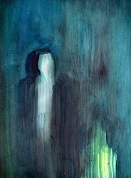 Adršpašské skály, Za Skalní kaplí, akvarel, 29,5 x 40 cm