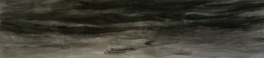 Stíny Atlantiku, 2006, akryl, 67 x 290 cm