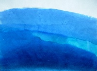 Rein in Taufers - Kofler See (modré jezero), 2012, akvarel, 21 x 29,5 cm